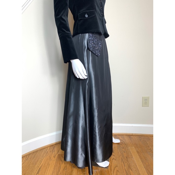 Gray satin full maxi skirt, 4 - Picture 15 of 16